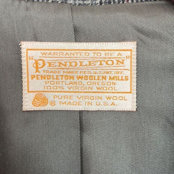Vintage Pendleton Checkered Virgin Wool‎ Blazer - Size 18 - Picture 3 of 7